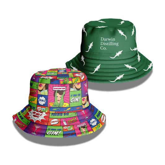 Bucket Hat Reversible - DDC croc logo and pop art