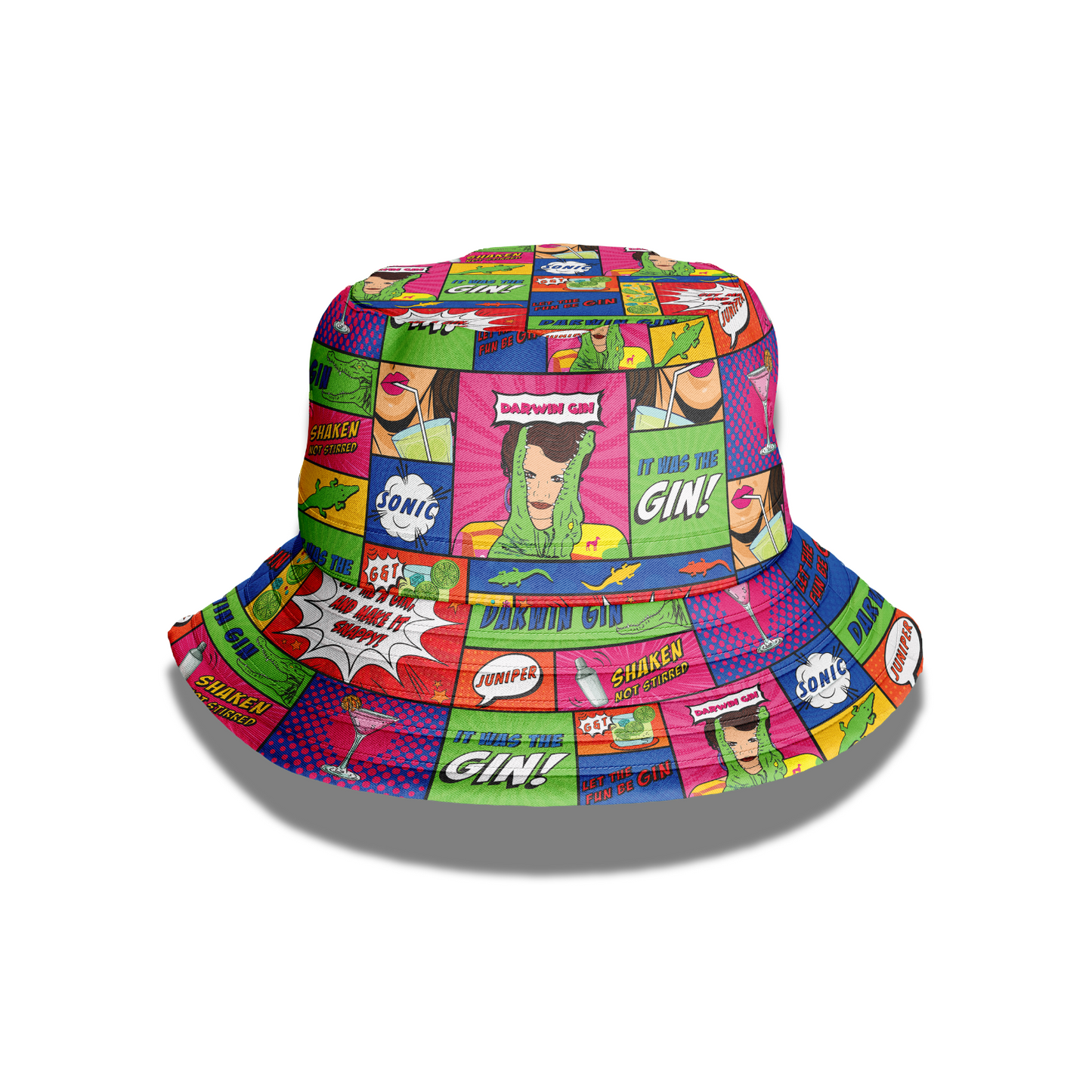 Bucket Hat Reversible - DDC croc logo and pop art